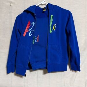 Title: Polo Ralph Lauren Kids Blue Paint Logo Tracksuit Set Size 8 NWOT